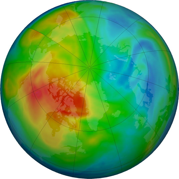 Arctic ozone map for 06 December 2019